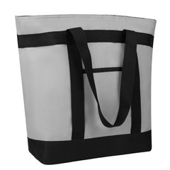 Insulated Reusable Tote Bag, Grocery Shopping, Cooler Bag, Grey