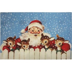 Primitives by Kathy Santa And Reindeer Entryway Christmas Indoor and Outdoor