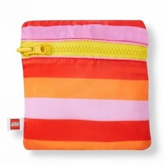 LEGO Reusable Mix Stripe Lightweight Tote Bag Grocery Pink/Orange x Target