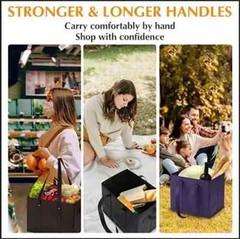 Reusable Kitchen Grocery Standing Up Bags Heavy Duty Folding Shopping Tote Ba…