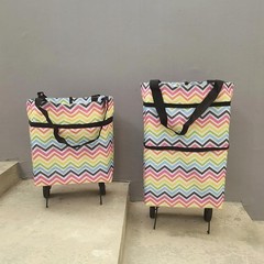 Reusable Grocery Bags with Waterproof Coating and Folding Wheels – Foldable T…