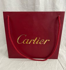CARTIER Paper Reusable Shopping Bag Rope Handle Red 9″ x 10″ x 3.5″