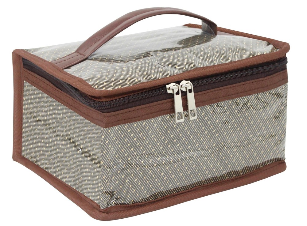 atorakushon Nylon MakeUp Organizer Case Travel Jewelry Bag Standard, Brown