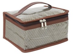 atorakushon Nylon MakeUp Organizer Case Travel Jewelry Bag Standard, Brown