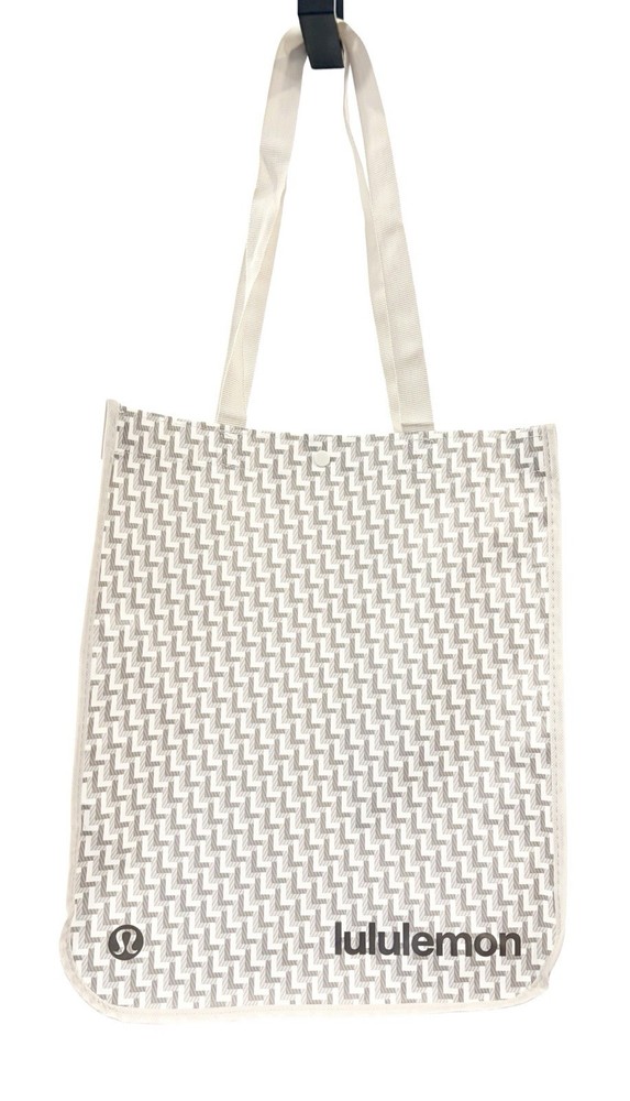 Lululemon Large Reusable Shopping Bag Geometric Holiday “L” Pattern 16”x14”x6”