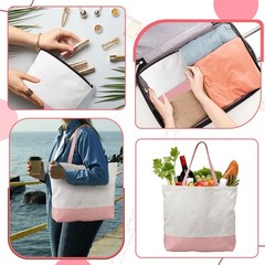 Large Blank Canvas Tote Bags and Makeup Bags Blank Reusable Grocery Luggage C…