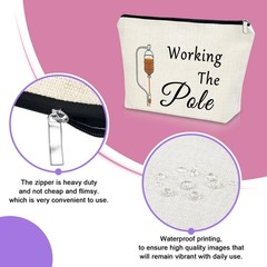 Sazuwu Nurse Practitioner Gifts for Women Funny Makeup Bag Working The Pole