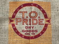 5 ‘T.O. Pride’ Dry Goods Burlap Bags Sturdy-Handled Reusable Sacks 19 X 23″