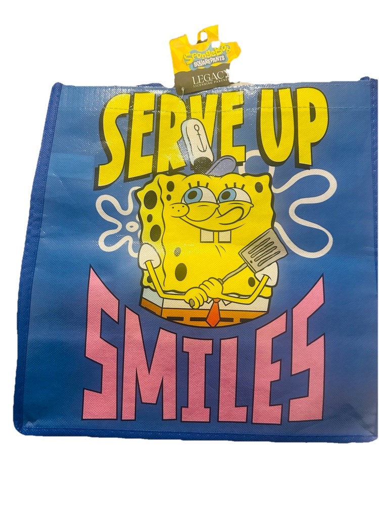 Nickelodeon SpongeBob SquarePants Reusable Large Tote Bag 15”X14 W/handles