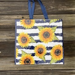🌻REUSABLE 🌻SHOPPING TRAVEL TOTE BAG SUNFLOWER🌻ECO FRIENDLY GOODWILL HEAVY