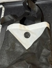 lululemon Reusable Shopping Tote Bag Felt Black Grey White Logo Medium 14″ x 11″