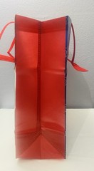 Reusable Foldable Plastic Shopping Bag Red White Blue Stars Stripes Pattern