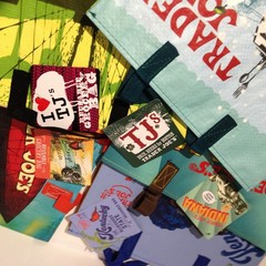 NWT Trader Joe’s Canvas Mini Tote + Reusable Shopping Bag Lot Brooklyn Boston +
