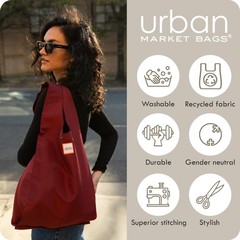 – Ocean – 3 Foldable Reusable Shopping Bags in 1 Compact Pouch, Luxury Qualit…
