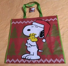 Snoopy & Woodstock Christmas🎄 X-Large Reusable Shopping Gift Bag with Handle 🆕