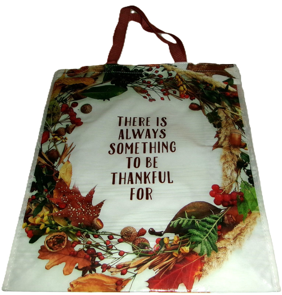 FALL Reusable Tote Bag~19″X 17″X7″~THERE IS ALWAYS SOMETHING TO BE THANKFUL FOR