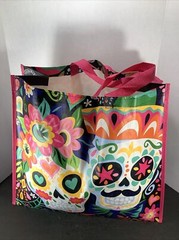 New~XL Double Sugar Skull Multi-Colored Reusable Shopping Bag -Marshalls