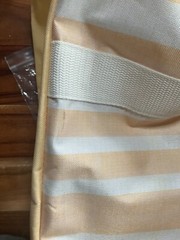 Thirty One LARGE UTILITY TOTE~HONEYPOT STRIPE w/Hear me Roar Embroidery Lion-NIP
