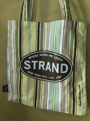 Strand Canvas Striped Reusable Tote Shopping Bag 14x14x4 in, 15 qt