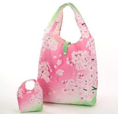 Reusable Folding Eco Shopping Bag Sakura Cherry Blossom with Pouch Japan New