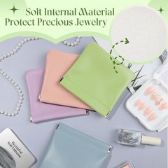 ISKYBOB Pouchic – Personalized Snap Closure Leather Organizer Medium, Macaron