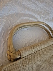 💥 TRADER JOE’S Reusable Jute WINE BAG 6 Bottle Beverage Tote RARE