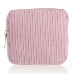 Sorcristy Period Bag for Teen Girls, Corduroy Sanitary Napkin Storage Pink