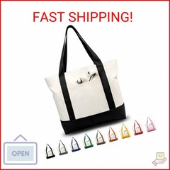 TOPDesign 1 | 3 | 6 | 30 Pack Canvas Tote Bag with an External Pocket, Reusable