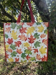 🍁FALL 🍁🍁Reusable Tote Bag ~ 20″ X 18″ X 8″ ~ FALL LEAVES by HOMEGOODS