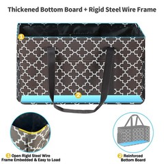 Extra Large Utility Tote Bag – Stand Up Utility Tote with Metal Wire Frame & …