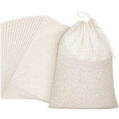 Pangda 15 Pcs Muslin Bags 8×10 Inches, Inch (Pack of 15), natural color