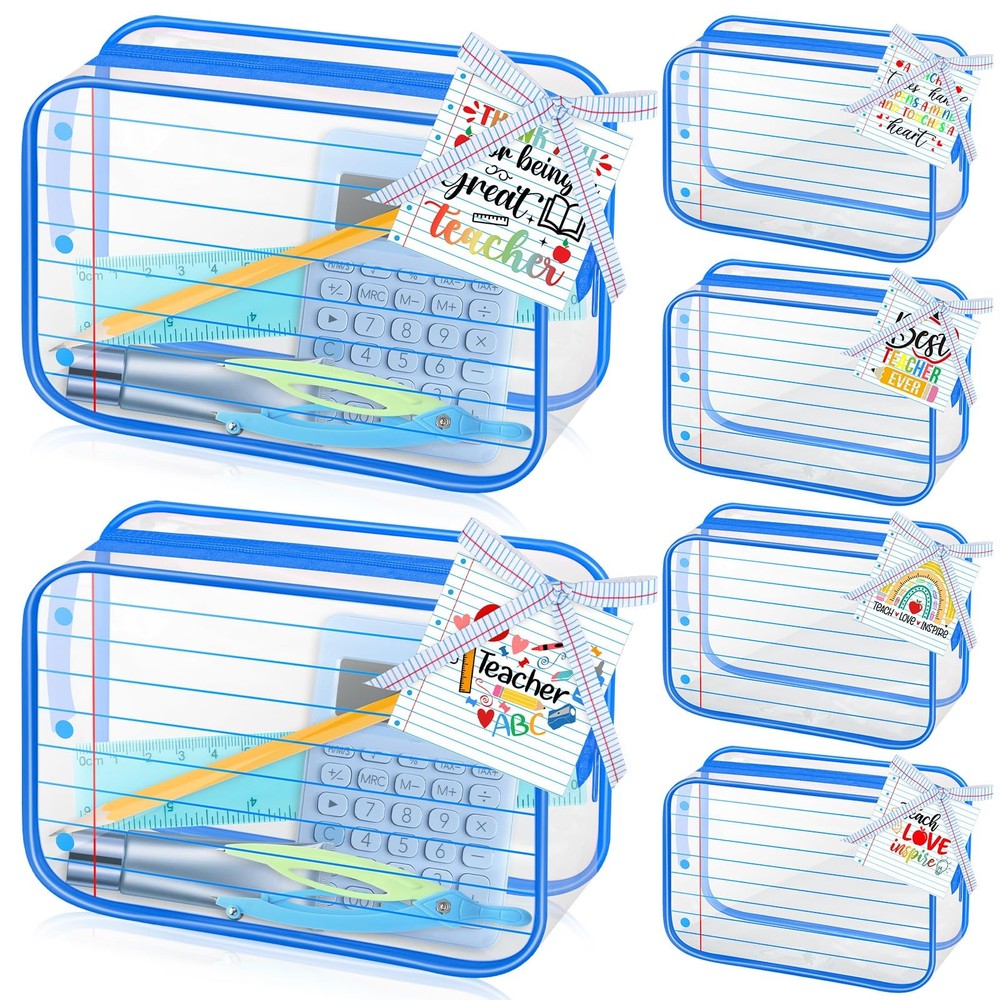 Moonld 6 Sets Teacher Appreciation Gift 6 Sets, Makeup Clear Bags