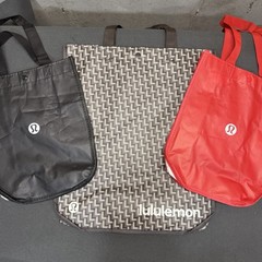 Lululemon Reusable Shopping Bags Lot Of 3 – 1 Large & 2 Small – Black Brown Red
