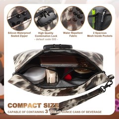 MAICHENG Secure Storage Bag with Combination Lock, 11 x 7.5 inches, Black
