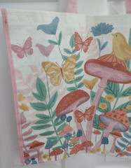 Mushrooms Butterflies Bird Large Reusable Shopping Bag TJ Maxx Eco-Friendly