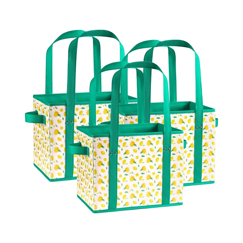 Waterproof Reusable Grocery Bag Foldable Shopping Basket Utility Tote 3 PCS