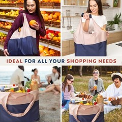 Reusable Grocery Bags – Large, Heavy-duty, Washable – Foldable Tote Bag – 2 Pack