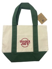 TRADER JOES Mini Canvas Tote Bag COMPLETE SET OF 4 Blue Red Green Yellow NWT
