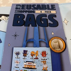 Costco Reusable Shopping Bags: 4-Pack New With Tags, Unopened, Blue Set