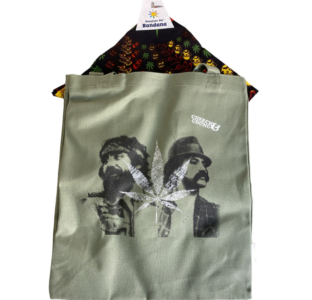 Cheech and Chong reusable bag and Sunshine Joy Bandana Set New
