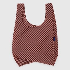 NEW! Baggu STANDARD BAG in “Pink Brown Check” — Recycled Nylon, SOLD OUT + RARE!