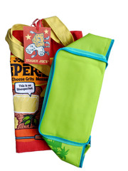 Combo Trader Joe’s Cotton Canvas Cheese Tote & Lime Green 1.5 gal Lunch Bag
