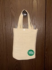 Whole Foods Market Mini Canvas Tote with Snap Closure 8 1/2” X 6 3/4”