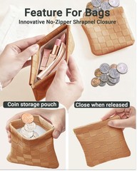 MXXUUOOM 2PC Small Makeup Bag for Purse Organizer, Checkered Iridescent browm