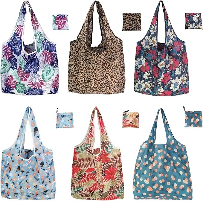 6 Pack Reusable Grocery Bags Heavy Duty with Handles, Reusable Shopping Bags for