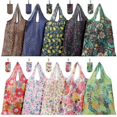 10x Reusable Grocery Bags Large Waterproof Foldable Shopping Tote Bags w/ Handle