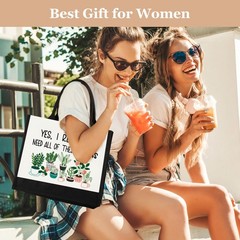 Canvas Tote Bag for Women, Cute Plant Lover Gifts for Women Gardener, Plant L…