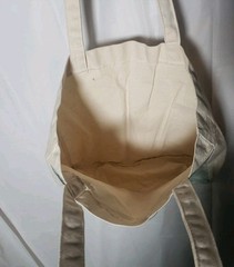 Reusable Tote Shopping Bags Lot Of Two Various Sizes Beige Double Handles