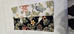 Floral Pattern Reversible Reusable Shopping Bag 21 x 15 in Black Multicolor