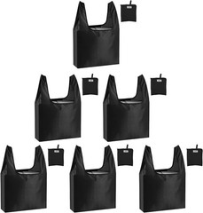 Foldable and Lightweight Black Reusable Bags – Perfect for Shopping & Gifts
